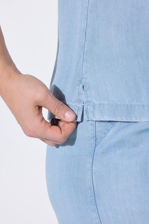 Immagine prodotto Ulla Popken Top dal taglio svasato e smanicato in lyocell con scollo a V (44)