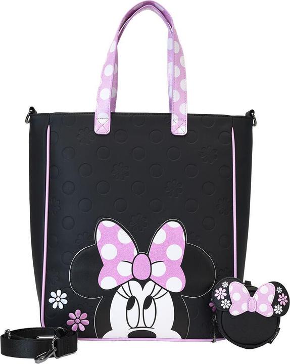 Actual product image Loungefly Disney by Crossbody with Coin Bag Minnie Floral Rock the Dots