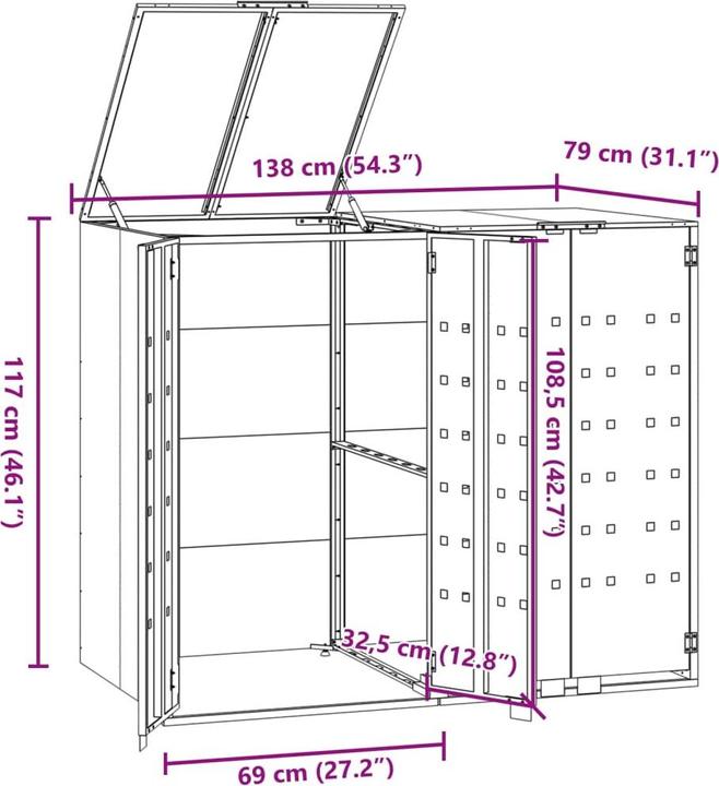 Image du produit vidaXL Mülltonnenbox