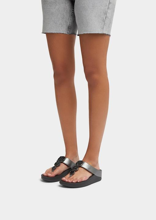Actual product image Fitflop Halo Bead Circle Metallic Toe Post Sandals (41)