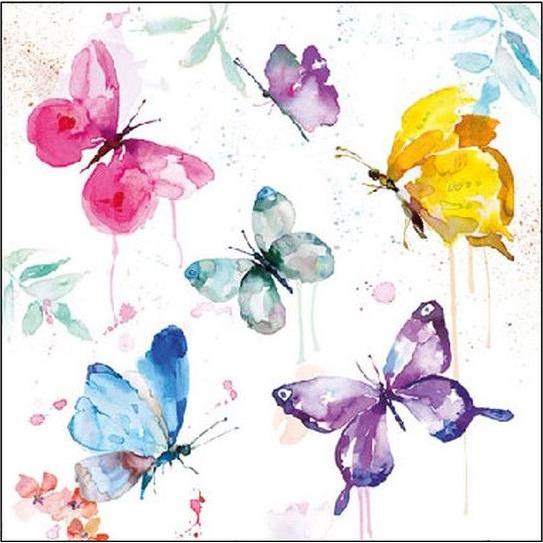 Ambiente, Servietten, Serviette 25cm Butterfly Collection (20 x, 25 x 25 cm)
