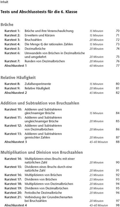 Valori nutrizionali e ingredienti Fit in Test und Klassenarbeit Mathematik 5./6. Klasse Gymnasium (Tedesco, Christine Kestler, 2017)