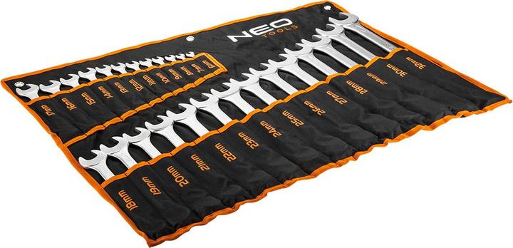 Produktbild Neo 26-tlg. Flach-Ringschlüsselset 6-32mm (12 mm, 10  mm, 19 mm, 28 mm, 11 mm, 26 mm, 20 mm, 17 mm, 27 mm, 25 mm, 32 mm, 24 mm, 18 mm, 23 mm, 21 mm, 29 mm, 30 mm, 14 mm, 16 mm, 15 mm, 22 mm, 13 mm)
