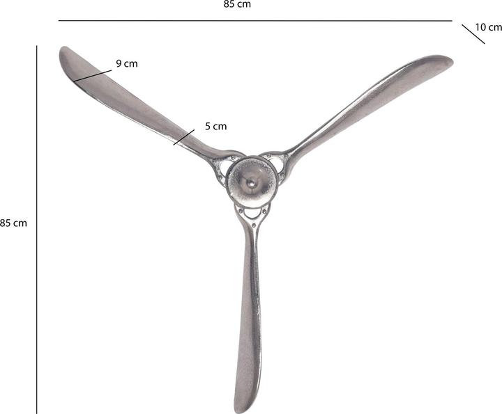 Produktbild FineBuy Deko Propeller 85 cm Wanddeko Aluminium Flugzeug Wandpropeller Wohndeko