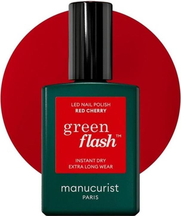 Image du produit Manucurist Green Flash vernis à ongles Red Cherry (Cerise rouge, Vernis à ongles effet gel)
