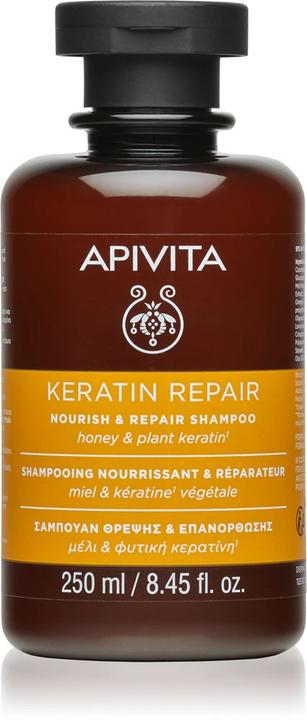 Apivita Keratin Nourish & Repair Shampoo for Dry Damaged Hair 8.45 Fl Oz (250 ml)