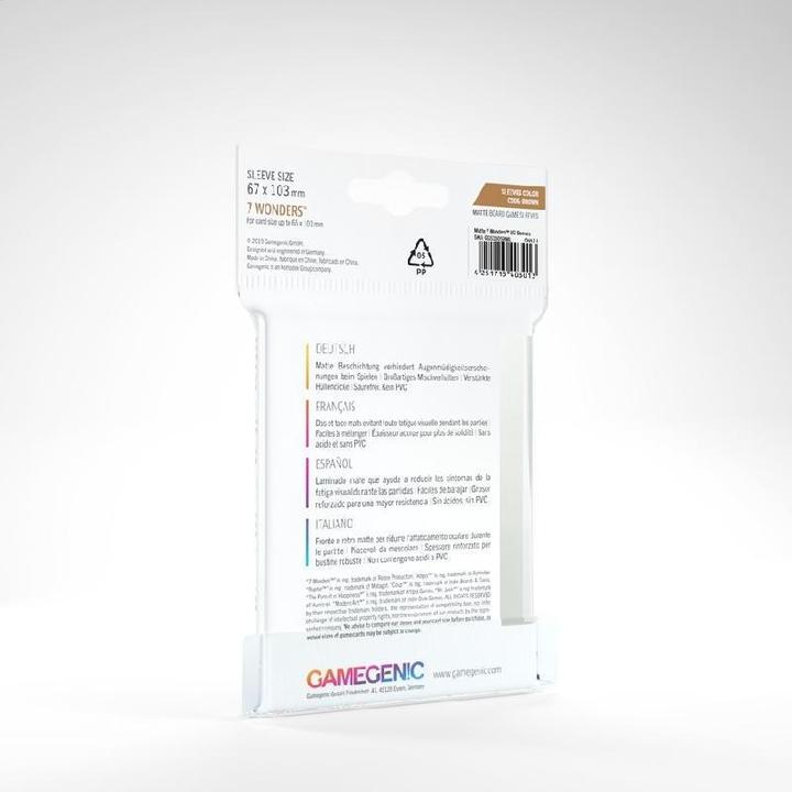Produktbild Gamegenic GGS10059 - MATTE 7 Wonders Hüllen 67 x 103 mm - Transparent (80 Hüllen)