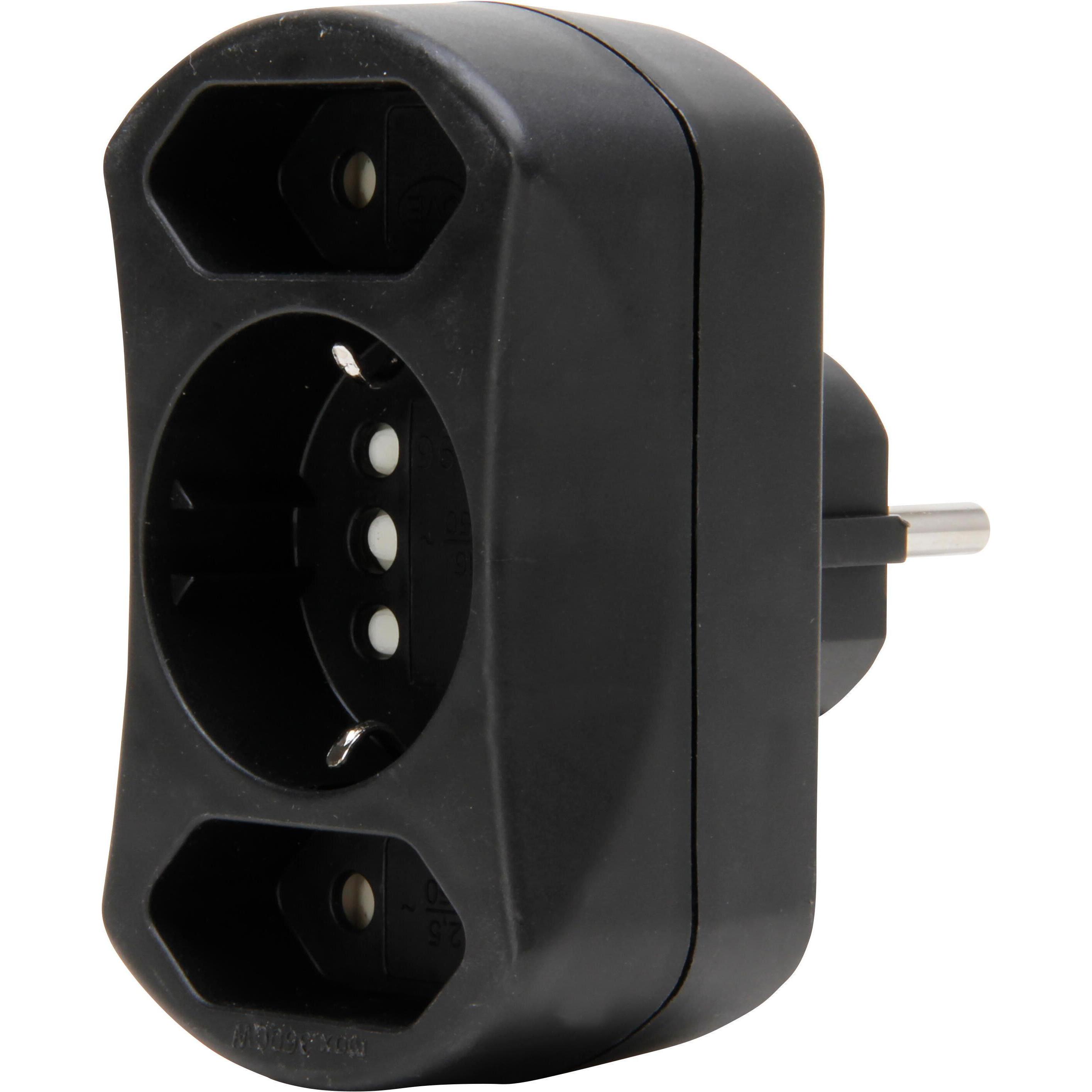 Kopp, Ciabatta multipresa, 179605004 Distributore di prese a 3 vie nero (3 x)