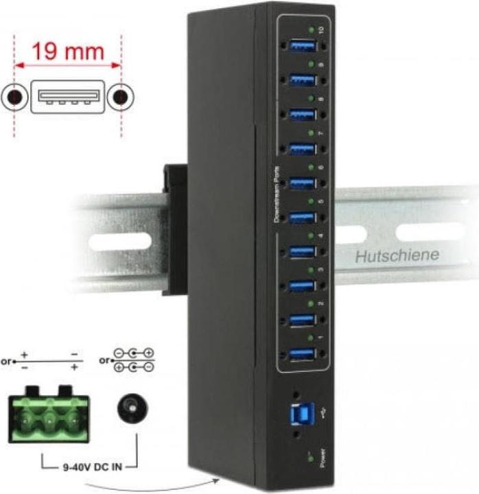 Produktbild Delock Industrie USB HUB 10x Ports (USB-B, 10 Ports)