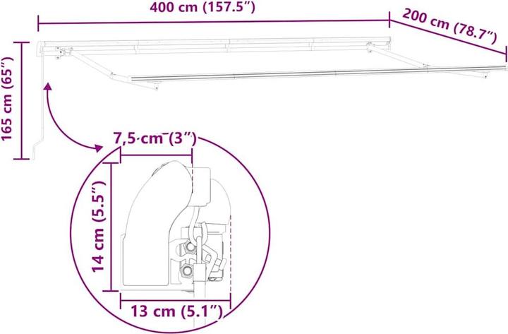 Actual product image vidaXL Outdoor Sonnenschutz Markise