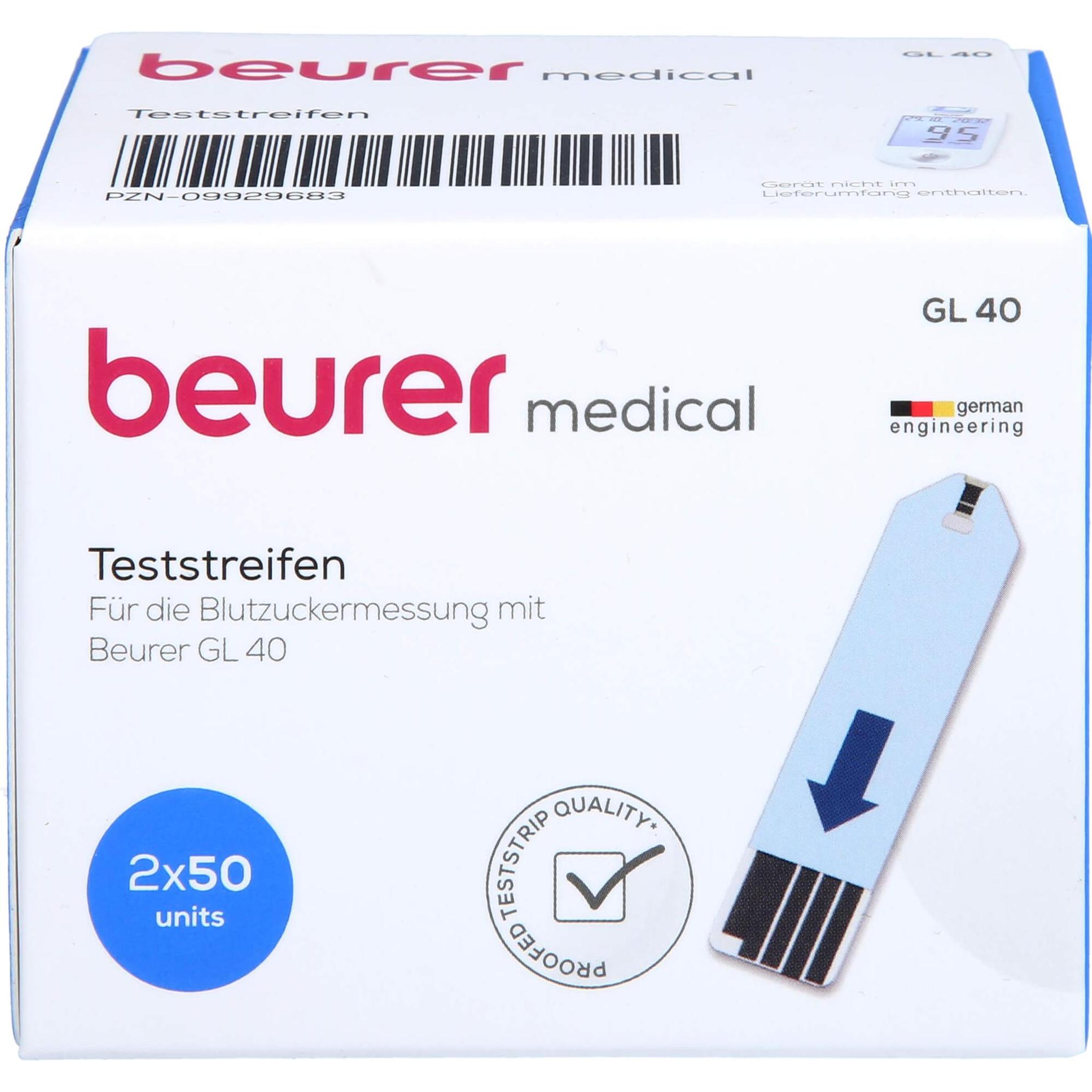 Beurer, Bluttest, GL 40 Teststreifen (100 Stk.) (Teststreifen)