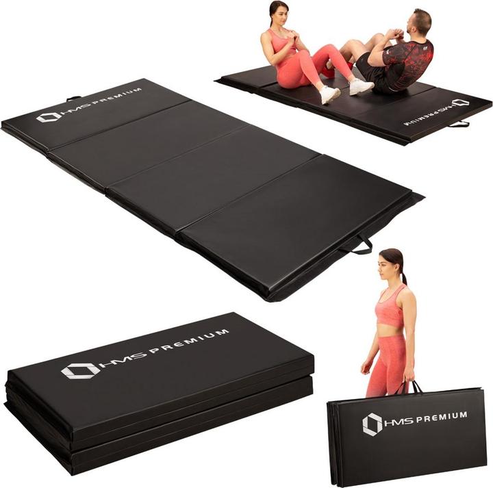 Actual product image HMS Folding gymnastics mat Premium MGS01 2400x1200mm, black (50 mm)