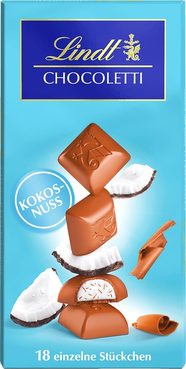 Actual product image Lindt Chocoletti milk coconut chocolate bar (100 g)