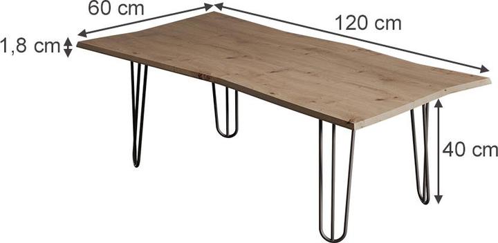 Actual product image Vicco Coffee table Yan, Artisan, 120 x 60 cm (120 x 60 x 40 cm)