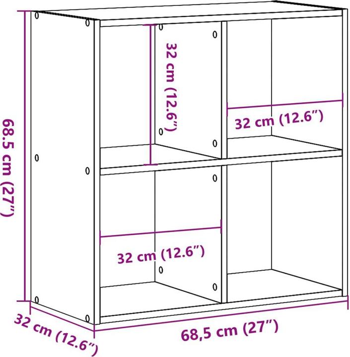 Immagine prodotto vidaXL Scaffale (68,5 x 32 x 68,5 cm)