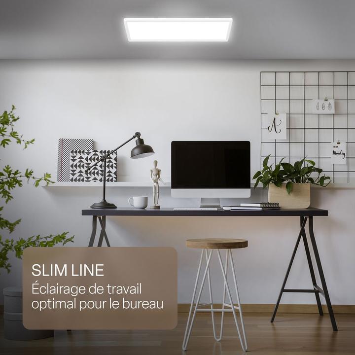 Actual product image B.K.Licht SHALLOW ultraflaches CCT LED Panel, 4000K, IP44, weiss, 580x200 (3000 lm)