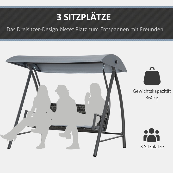 Produktbild Outsunny Rattan Gartenschaukel