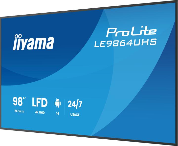 Immagine prodotto iiyama 247.7cm(97,5") LH9864UHS-B1AG 16:9 2xHDMI+USB-C (Speditionsversand) (3840 x 2160 pixel, 98")