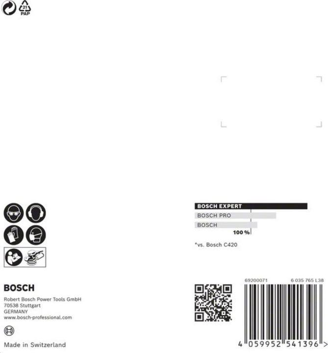 Produktbild Bosch Professional Zubehör EXPERT C470 Schleifpapier mit 8 Löchern für Exzenterschleifer, 115 mm, G 400, 5-tlg. (400)