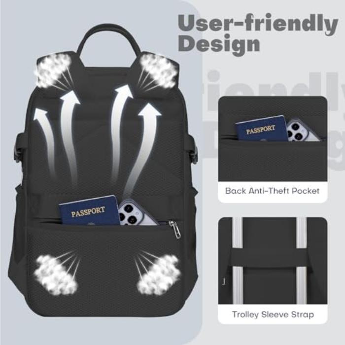 Produktbild Only-Bags.Store Handgepäck Rucksack Laptoptasche Flugzeug Handgepäck Untersitz-Kabinentasche (20 l)