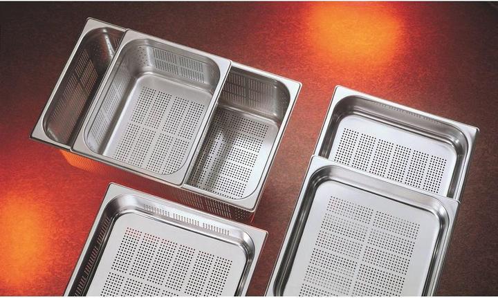 Image du produit GN Schalen Récipients GN 1/1 20 acier inoxydable perforé 53x32.5cm h:2cm (GN 1/1)