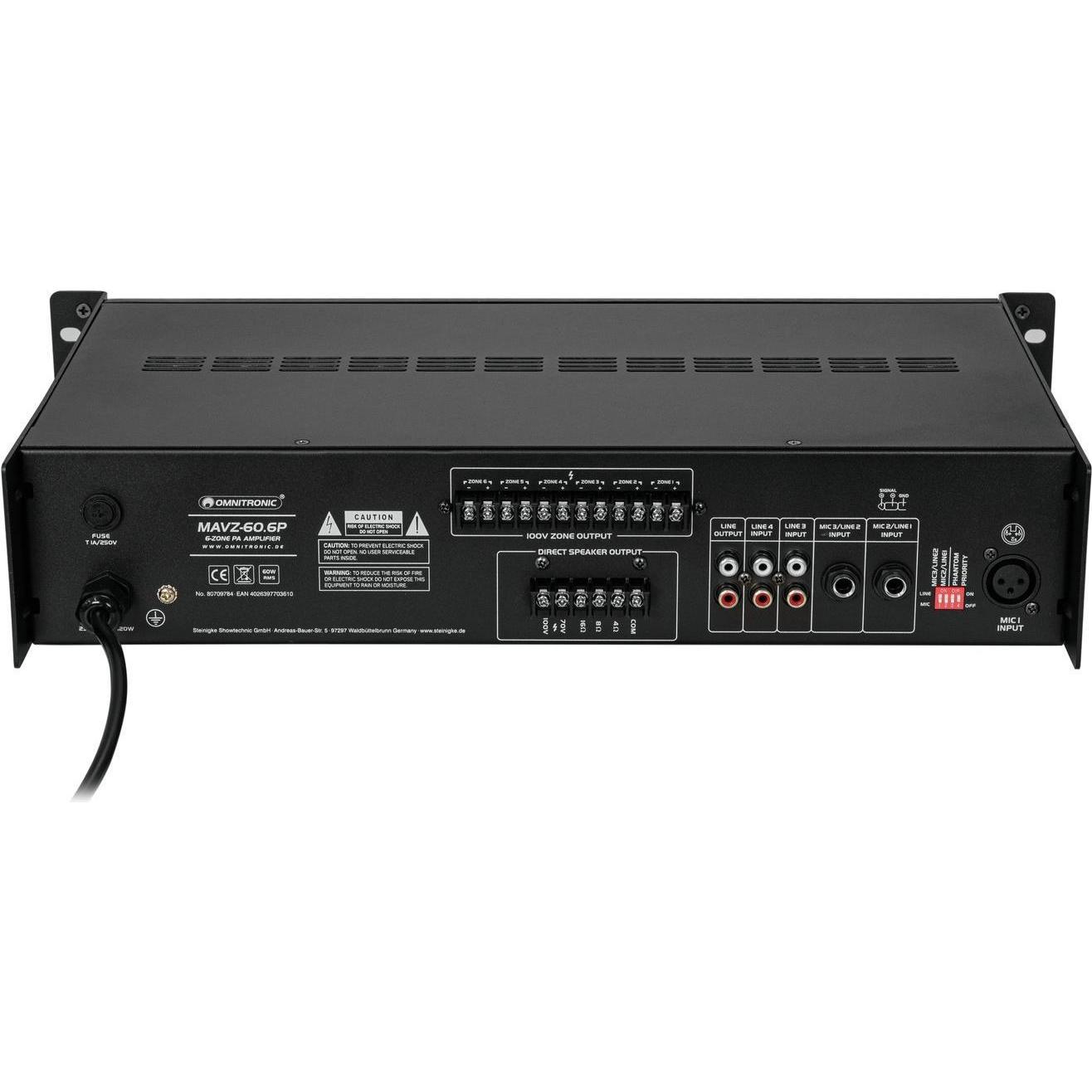 Thumbnail - Omnitronic MAVZ-60.6P ELA-Mischverstärker, Stereoverstärker