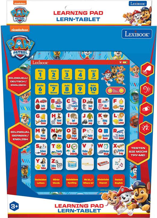 Immagine prodotto Lexibook Paw Patrol Tablet bilingue per l'apprendimento tedesco/inglese (Inglese, Tedesco)