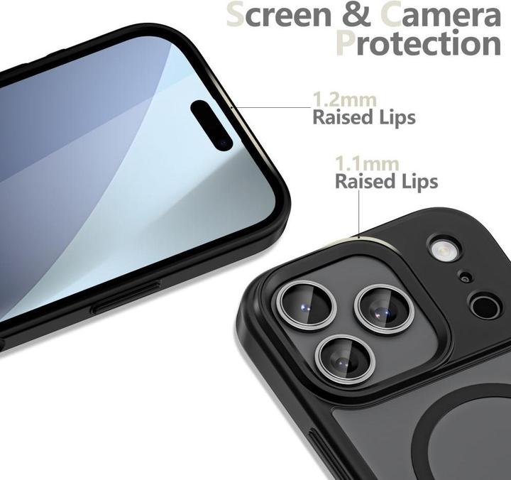 Produktbild Tech-Protect MagMat XT 4er-Set MagSafe Case für iPhone 17 Pro - Mattschwarz (Apple iPhone 17 Pro)