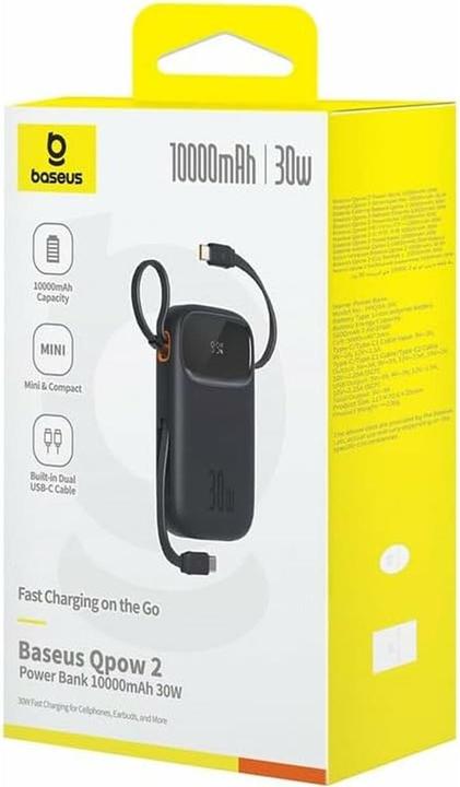 Produktbild Baseus Powerbank QPow 2 10000mAh 30W 2xUSB-C (black) (10000 mAh, 30 W, 37 Wh)