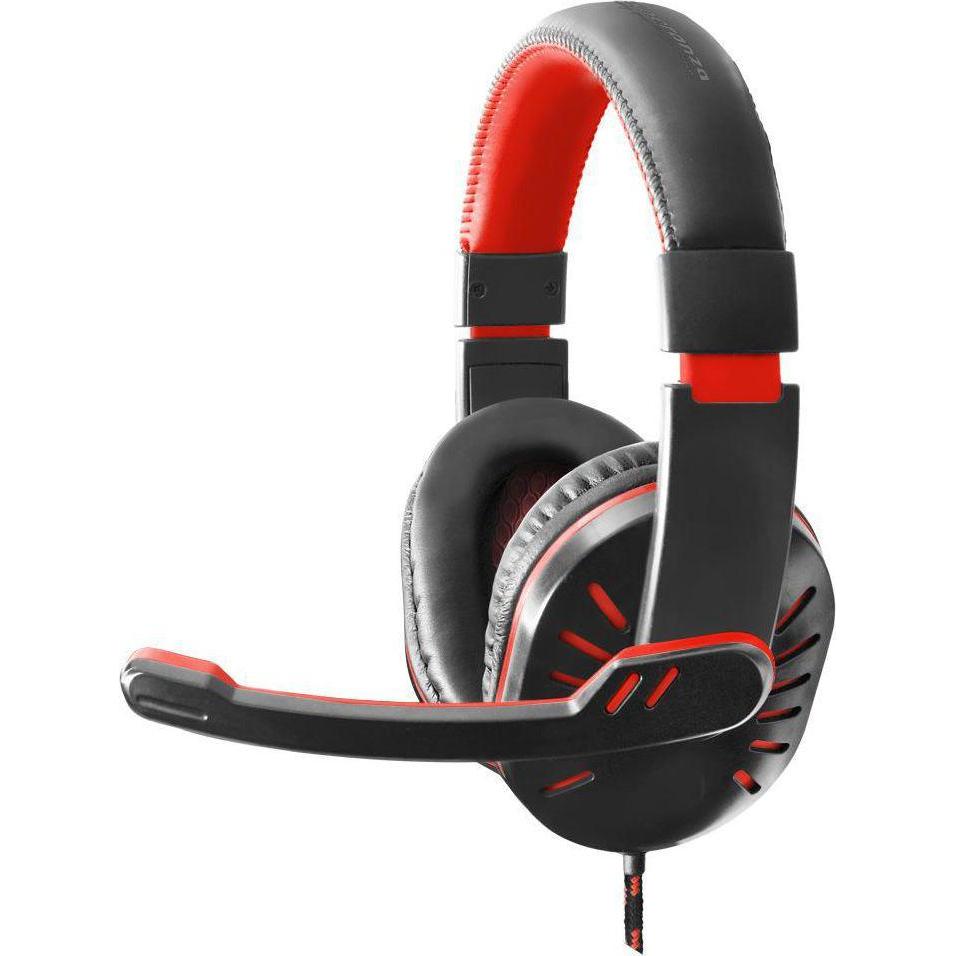 Esperanza Gaming-Kopfhörer Crow EGH330R, schwarz-rot, 2x 3,5mm (Kabelgebunden), Gaming Headset, Rot, Schwarz