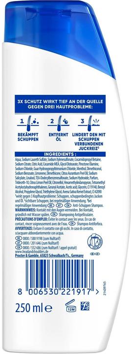 Actual product image Head & Shoulders Anti-Schuppen Shampoo Citrus Fresh Shampoo 250 ml (Liquid shampoo, 250 ml)