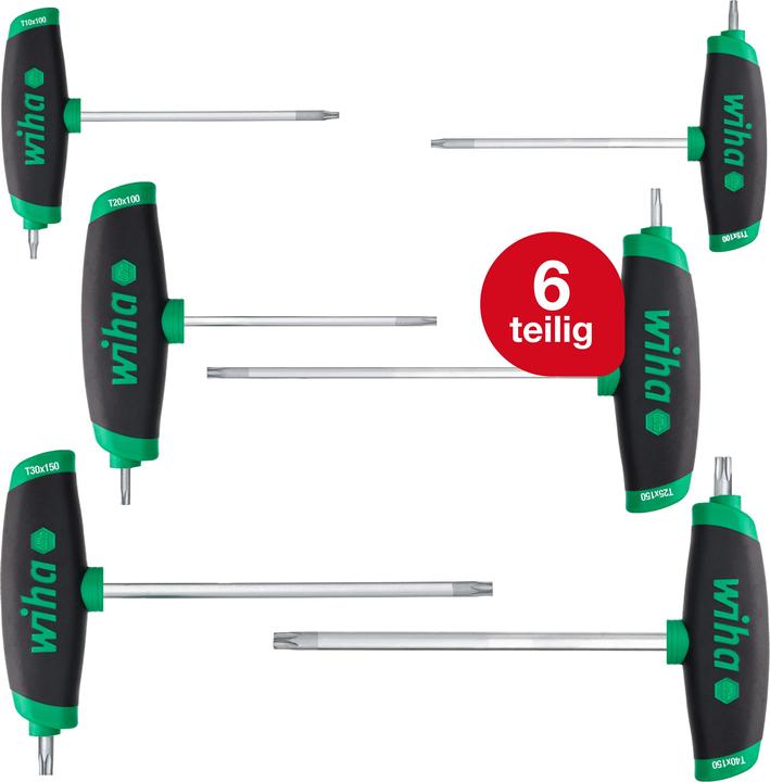 Productafbeelding Wiha L-sleutel met kruisgreepset ComfortGrip TORX®6 stuks met zijaandrijving
