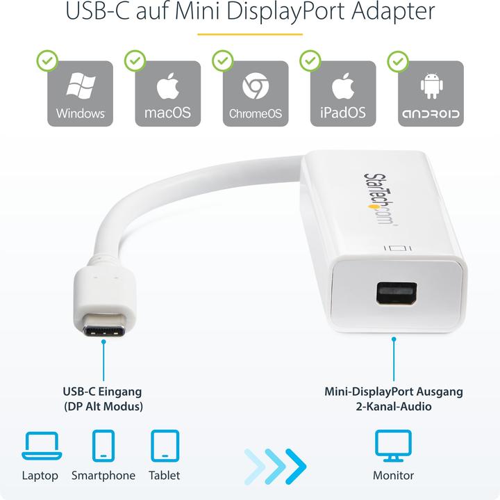 Produktbild StarTech USB-C zu Mini DisplayPort (Mini DP, 6 cm)