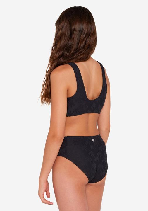 Actual product image Olaian Bikini Surfen Mädchen Bustier hoher Taillenbund 500 Lao Miami schwarz