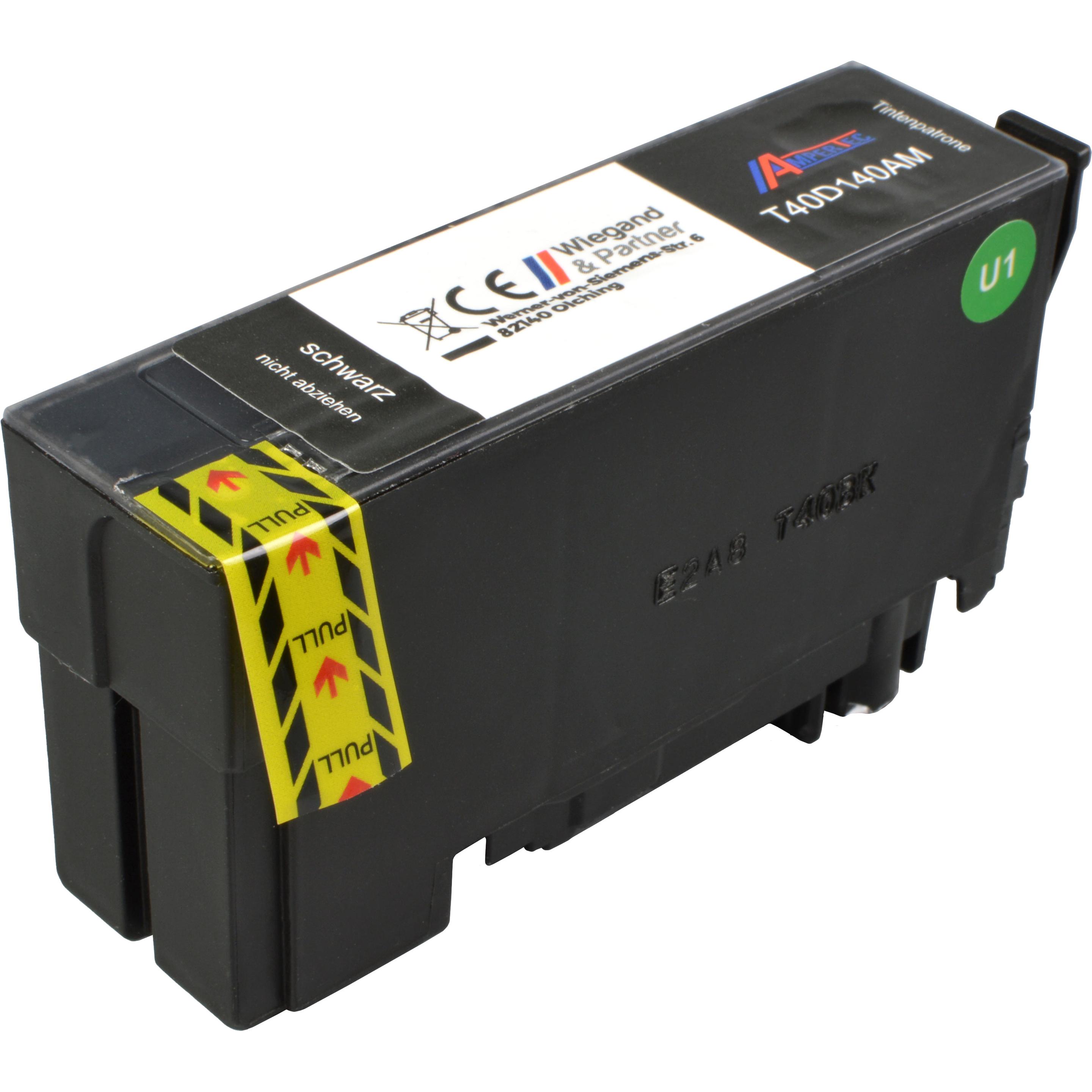 Ampertec, Druckerpatrone, Tinte ersetzt Epson C13T40D140 schwarz T40D1 (BK)