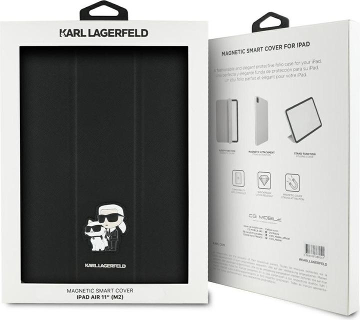 Actual product image Karl Lagerfeld Saffiano Magnetic Karl & Choupette iPad Air 11 2024 Book Cover Case - Black (Apple iPad Air 11 2024, Apple iPad Air 11 2025, Apple iPad Air 11 2026)