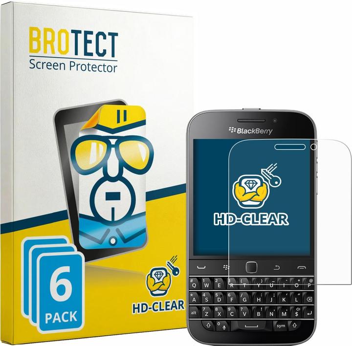 Produktbild BROTECT Schutzfolie für Blackberry Classic Q20 Displayschutz Displayschutzfolie Folie Klar Transparent (6 Stk., Blackberry Classic Q20)