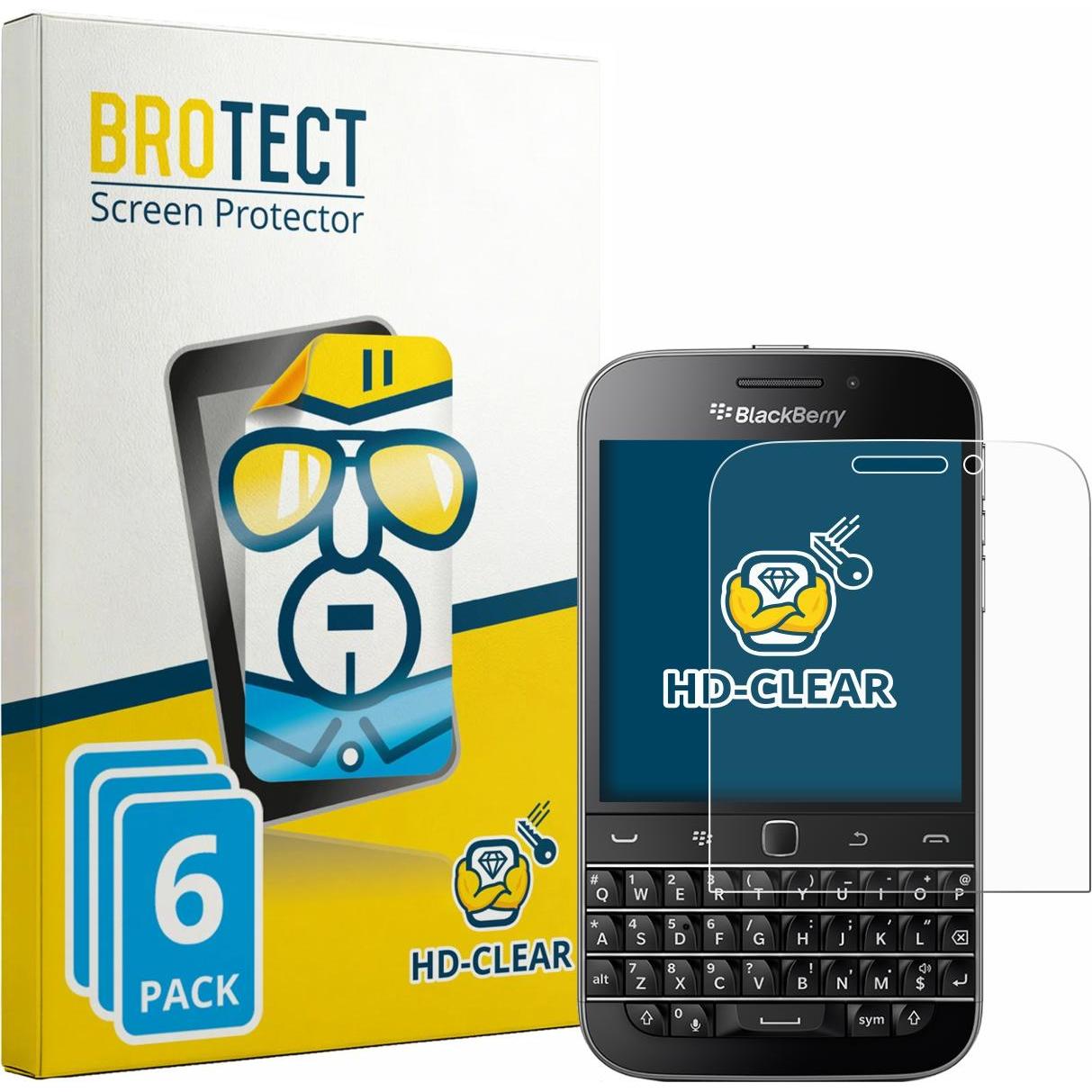 BROTECT Pellicola Trasparente (6 pz., Blackberry Classic Q20), Pellicola protettiva smartphone, Trasparente