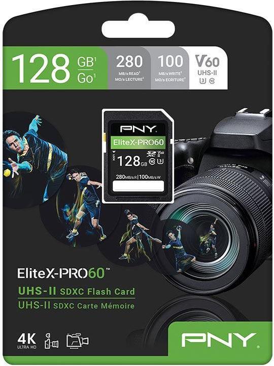 Image du produit PNY Carte SD XC 128GB X-PRO 60 Class 10 UHS-II détail (128 Go, SDXC, U3, UHS-II)