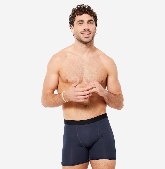 Actual product image Decathlon Functional pants boxer shorts men's breathable 3-pack - navy/blue/khaki (XXL, pack of 3)
