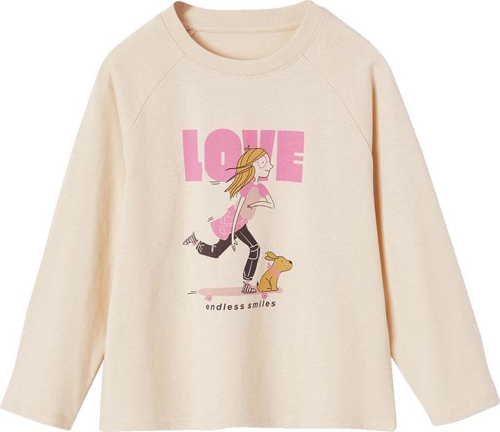 Actual product image Vertbaudet Girls' shirt with print and recycled cotton (92)