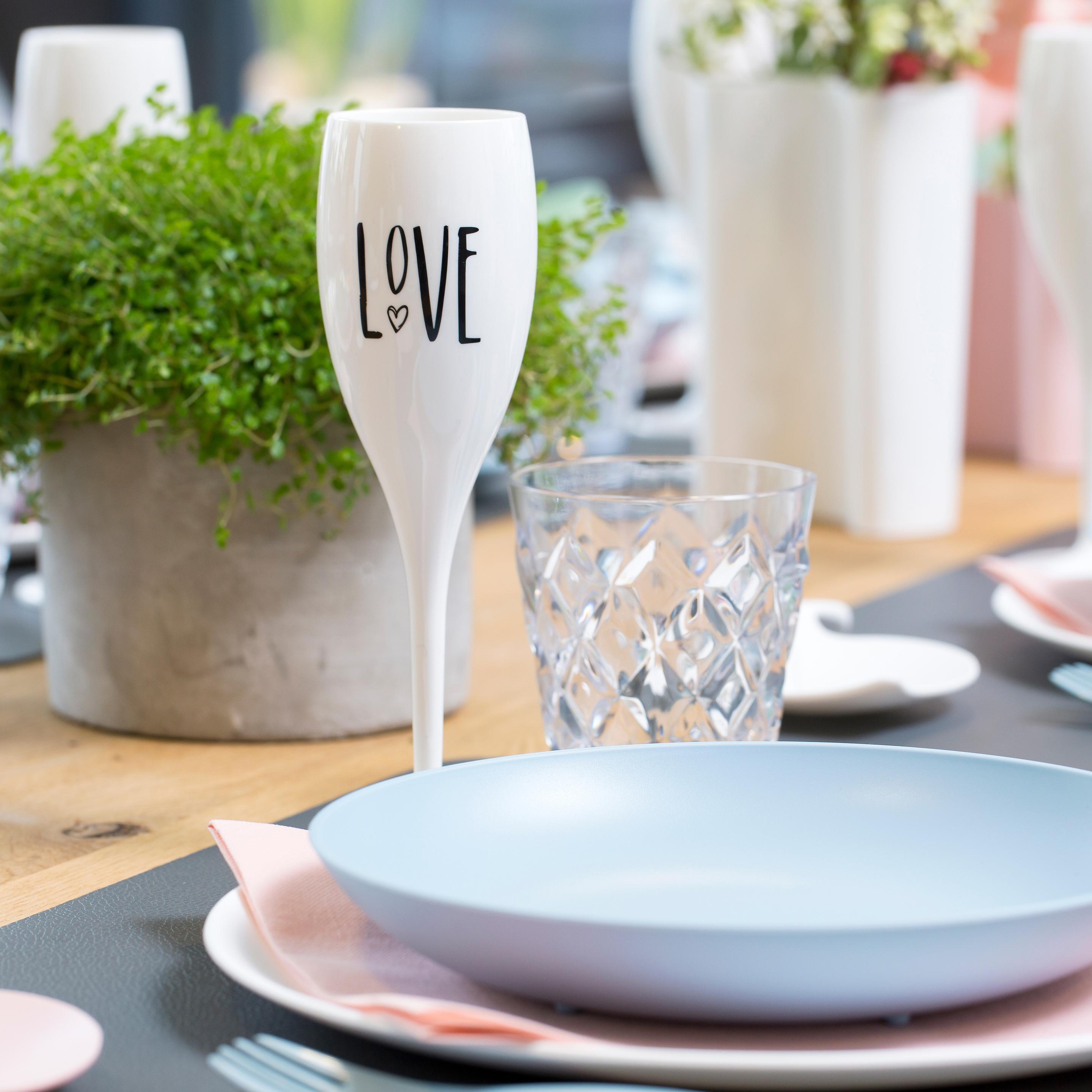 Thumbnail - Koziol Sektglas Cheers mit Druck Love, Weingläser, Weiss