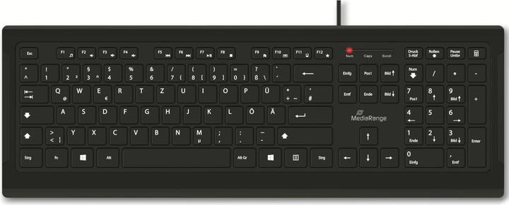 Actual product image MediaRange MEDIAR STANDARD KEYBOARD BLACK MROS101 wired (DE, Cable)