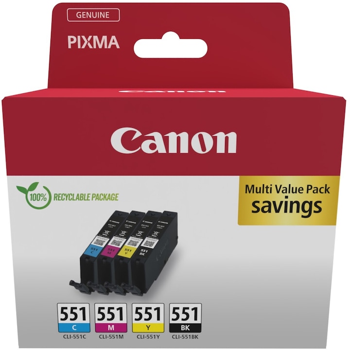 Immagine prodotto Canon CLI-551 Cartuccia d'inchiostro C/M/Y/BK (M, FC, Y, C)