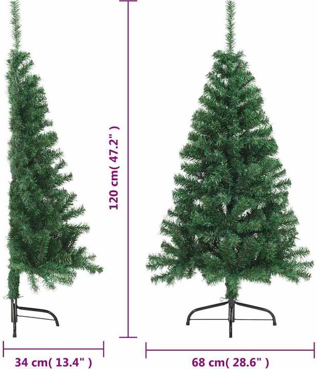 Produktbild vidaXL künstlicher halber Weihnachtsbaum (120 cm)