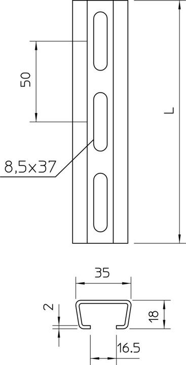 Produktbild OBO Bettermann Profilschiene 1112708 (2000 mm)