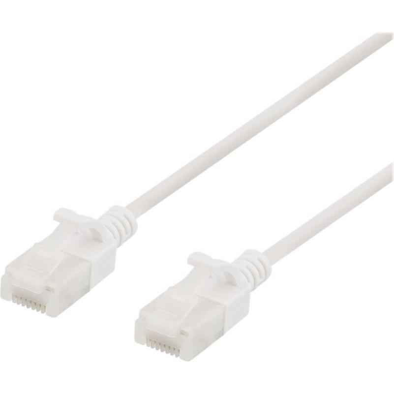 Deltaco TP-kabel CAT6a U/UTP slim 1m vit (U/UTP, CAT6a, 1 m), Netzwerkkabel