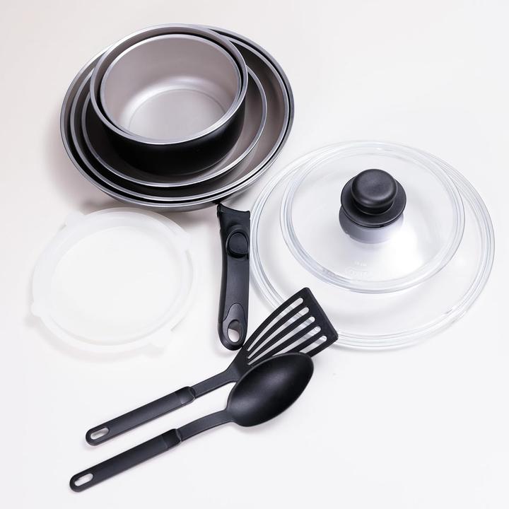 Kamberg Cookware 12piece Induction Made in France PFOAPFAS free With 2 Pyrex lids 1820 cm (Padella per friggere, Pentola, Alluminio)