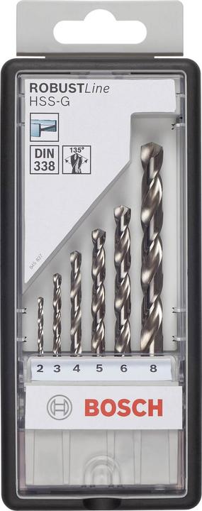 Produktbild Bosch Professional Zubehör PRO Metal HSS-G Spiralbohrer-Set, 6-tlg. (2, 3, 4, 5, 6, 8)