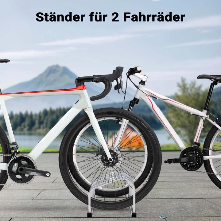 Actual product image Toboli Bicycle Stand for 2 Bikes Multiple Rack Made of Galvanised Steel for Indoor and Outdoor